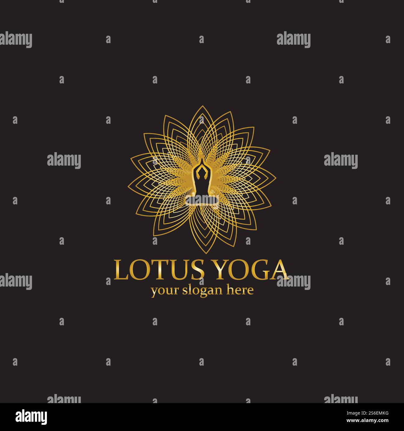 yoga logo design stock. human meditation in lotus flower vector ...