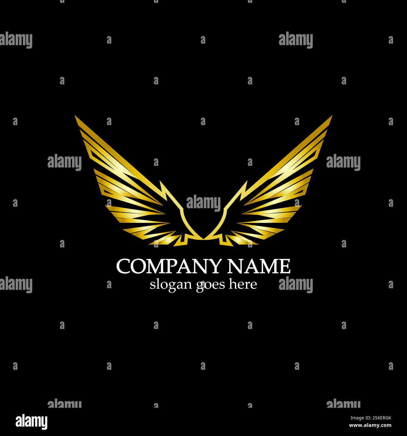 wings gold logo vector illustration template-vector Stock Vector Image ...
