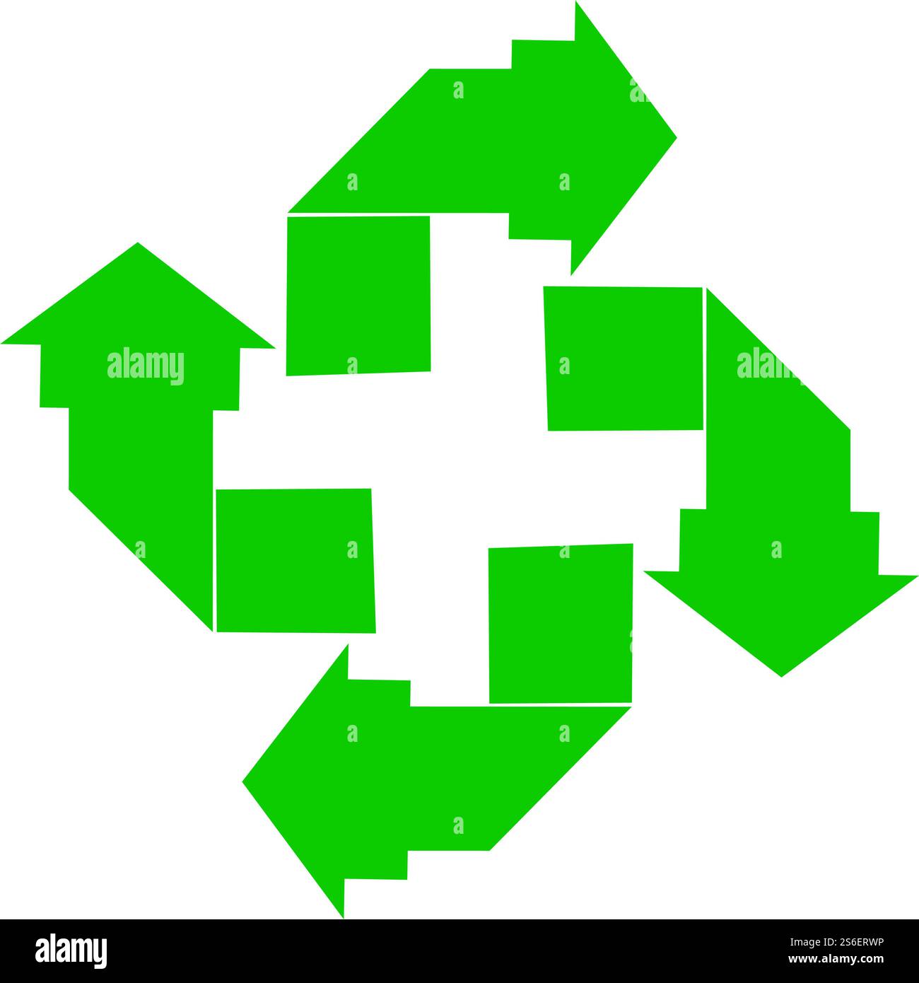 green arrow recycle logo vector icon template Stock Vector Image & Art ...