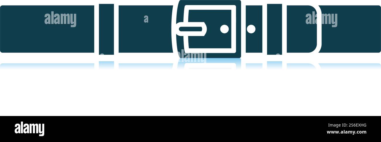 Trouser Belt Icon. Shadow Reflection Design. Vector Illustration. Stock Vector