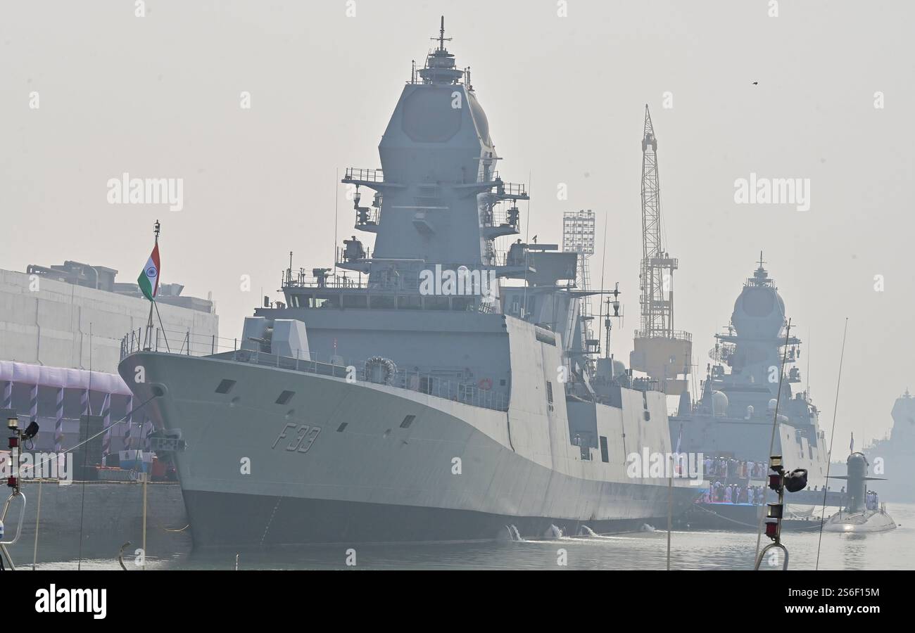 Ins Nirgiri Mumbai, India. 15th Jan, 2025. MUMBAI, INDIA - JANUARY 15: INS Nilgiri ...