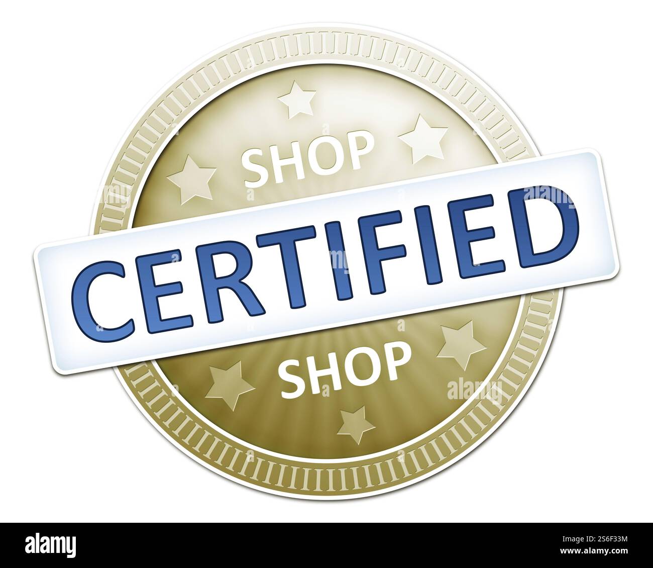 Certified Button An image of a useful shop certified button Stock Photo - Alamy