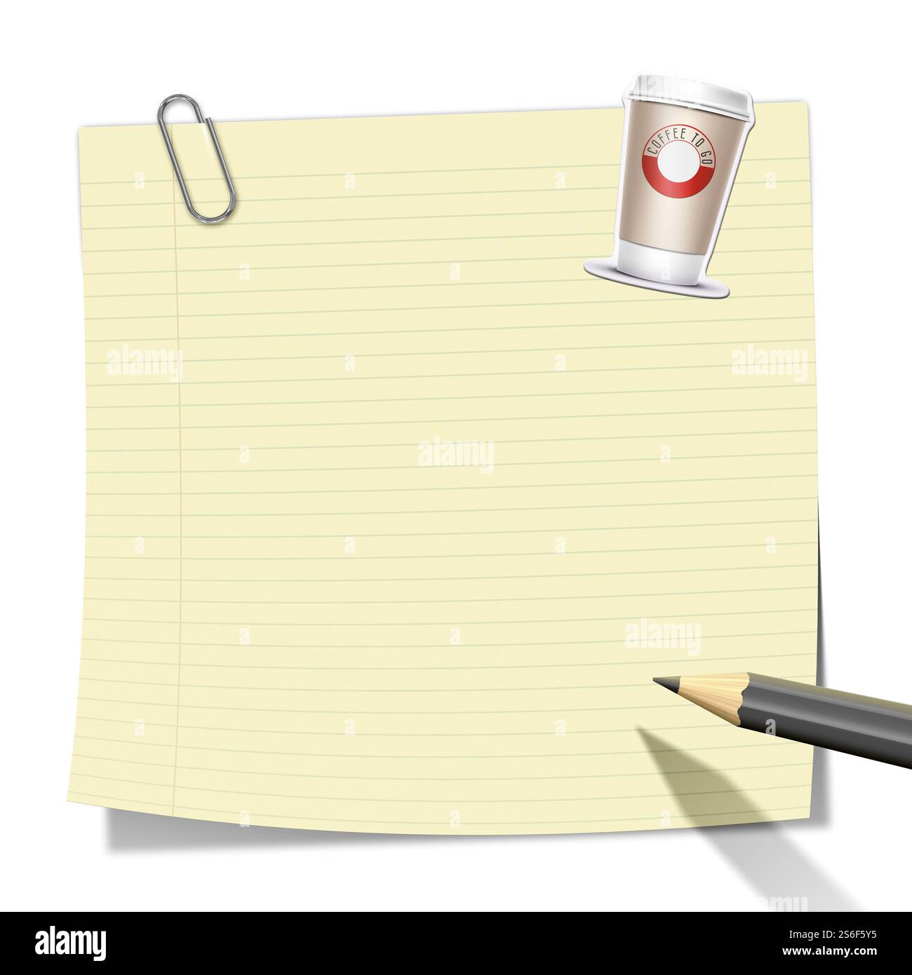 A sticky paper with the message with copy-space for your message Stock Photo