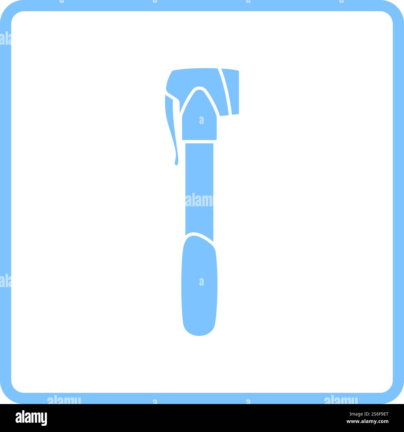 Bicycle Pump Icon. Blue Frame Design. Vector Illustration. Stock Vector