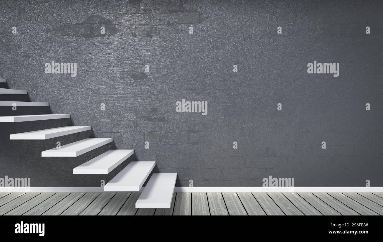 3d rendering of a room with stairs Stock Photo - Alamy