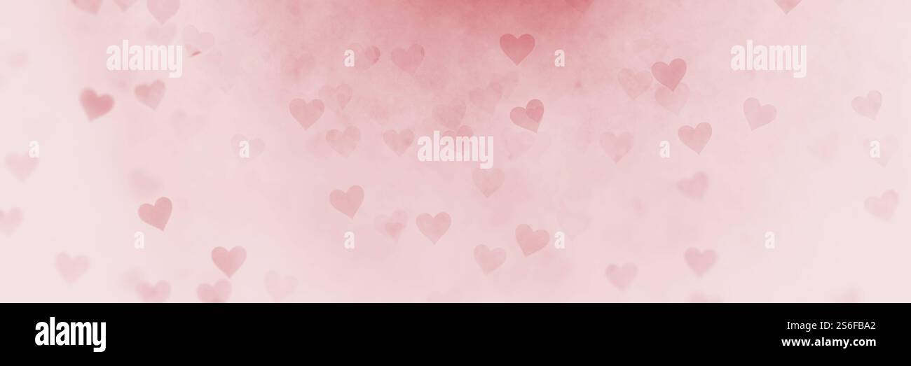 Illustration of a Valentine's Day hearts red background banner Stock ...
