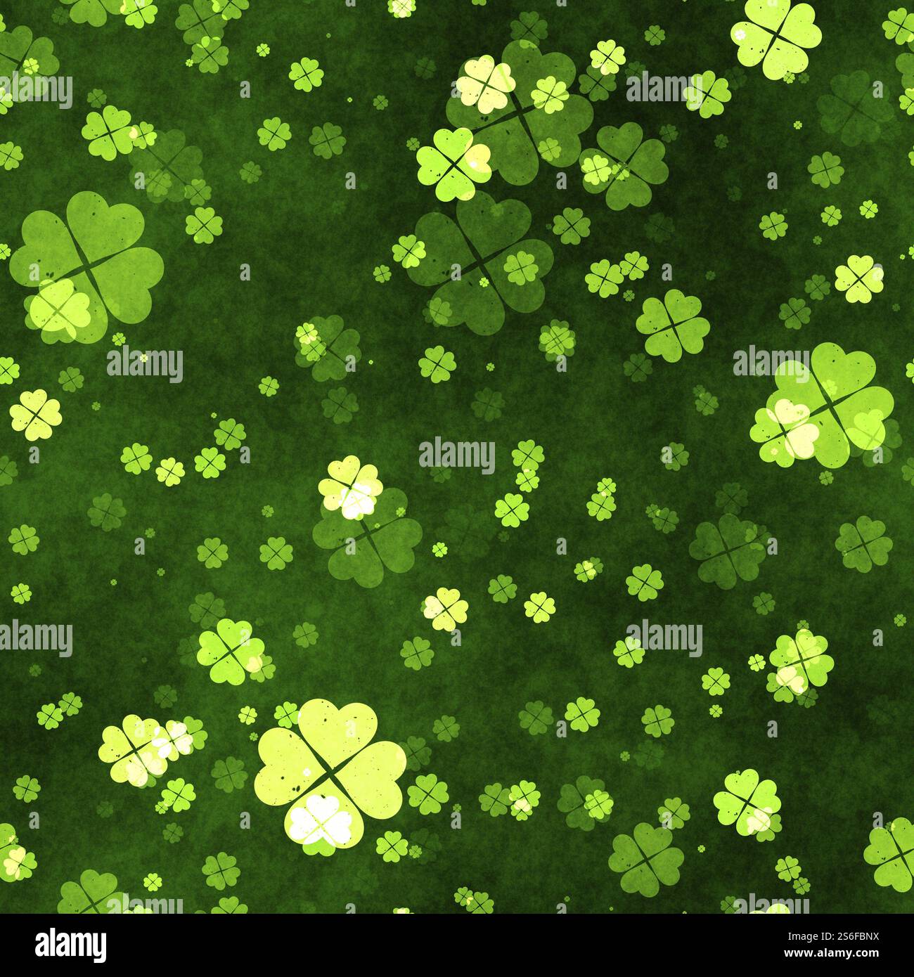 2d illustration of a grunge seamless clover texture Stock Photo - Alamy