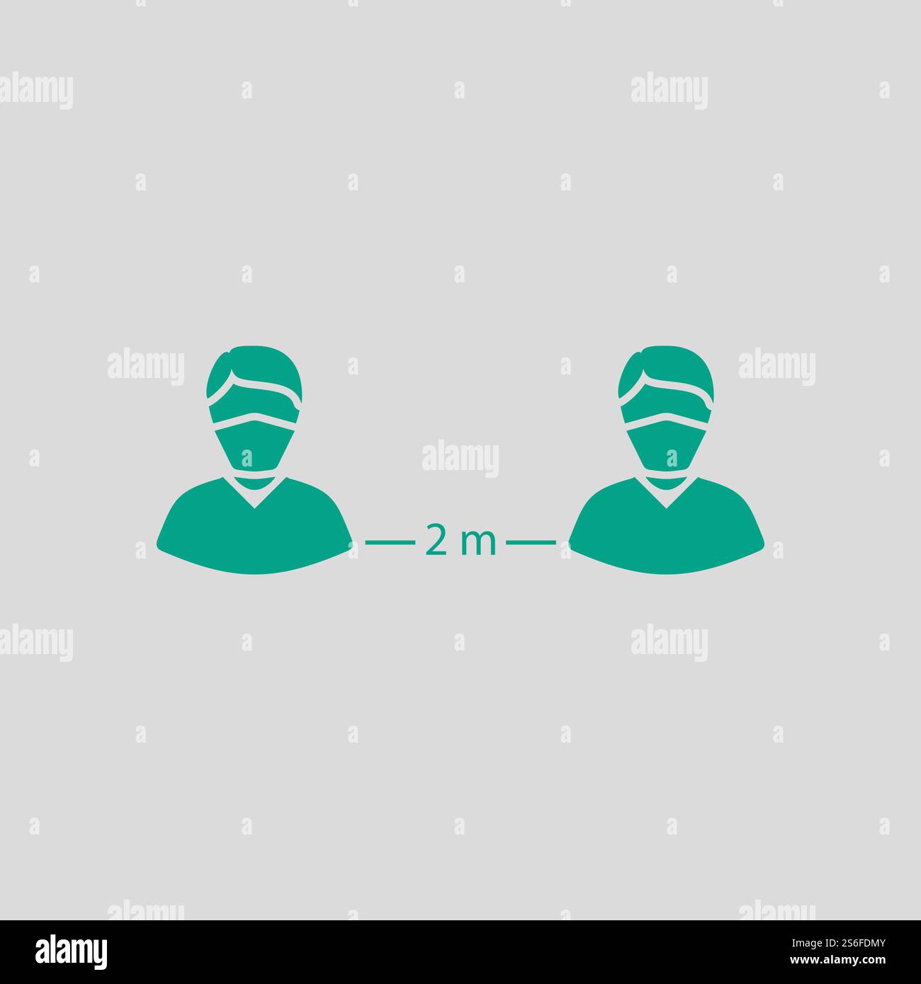 Social Distance Icon. Green on Gray Background. Vector Illustration ...