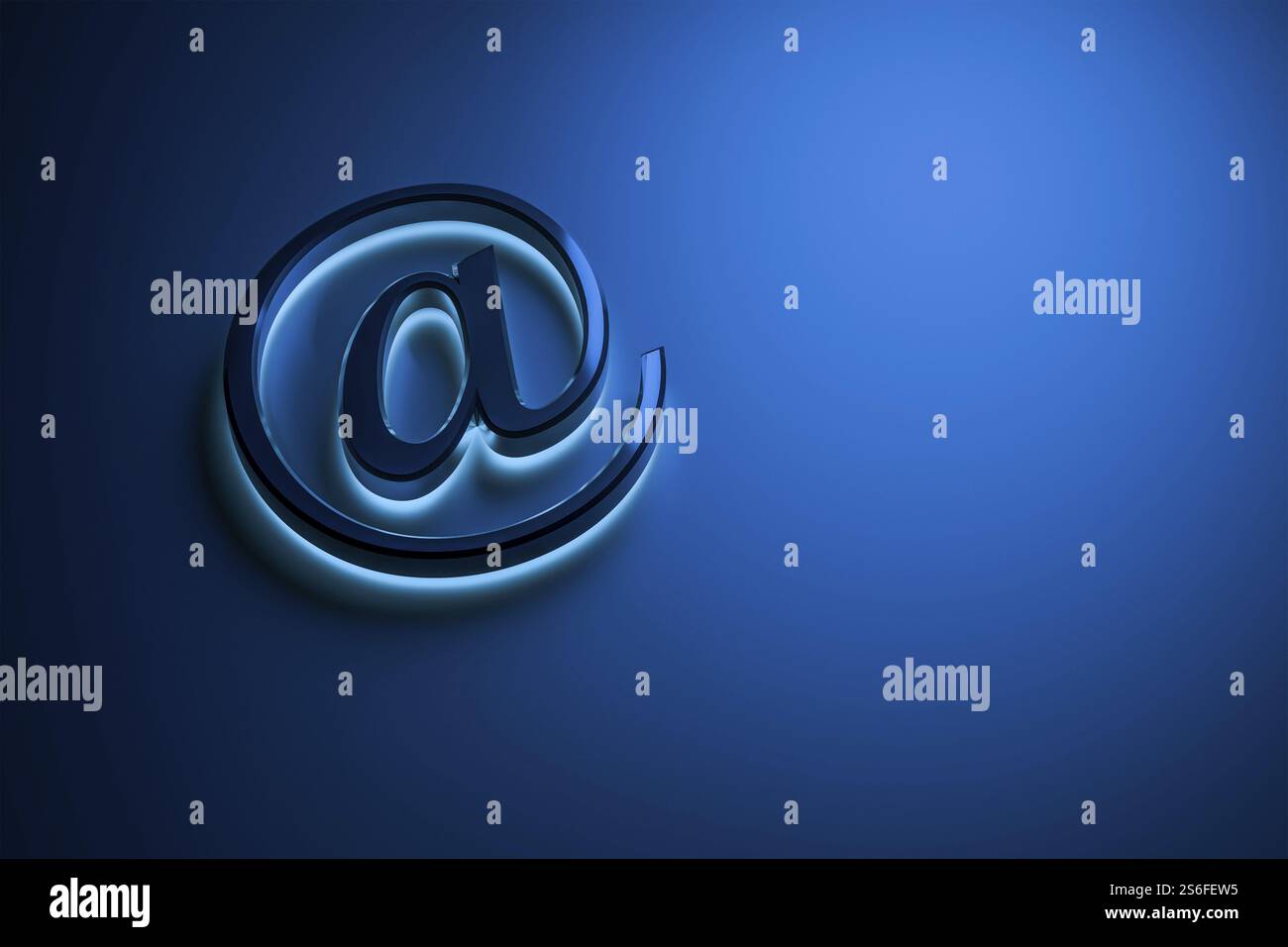 3d rendering of a blue email sign Stock Photo - Alamy