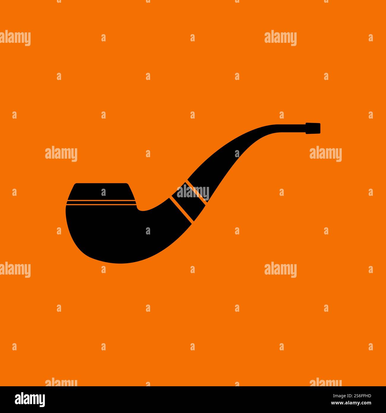 Smoking Pipe Icon. Black on Orange Background. Vector Illustration ...