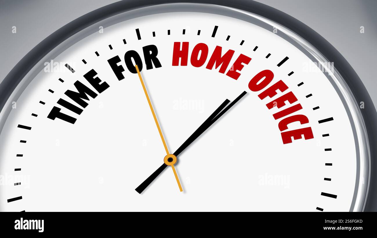 An image of a typical clock with text time for home office Stock Photo ...