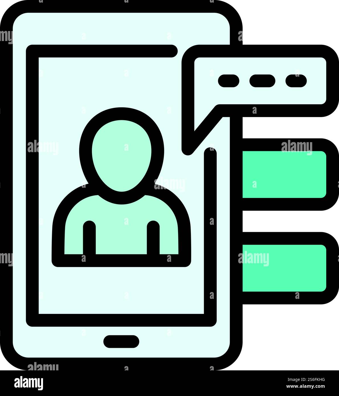 Interactive learning smartphone chat icon. Outline interactive learning smartphone chat vector icon for web design isolated on white background. Interactive learning smartphone chat icon, outline style Stock Vector