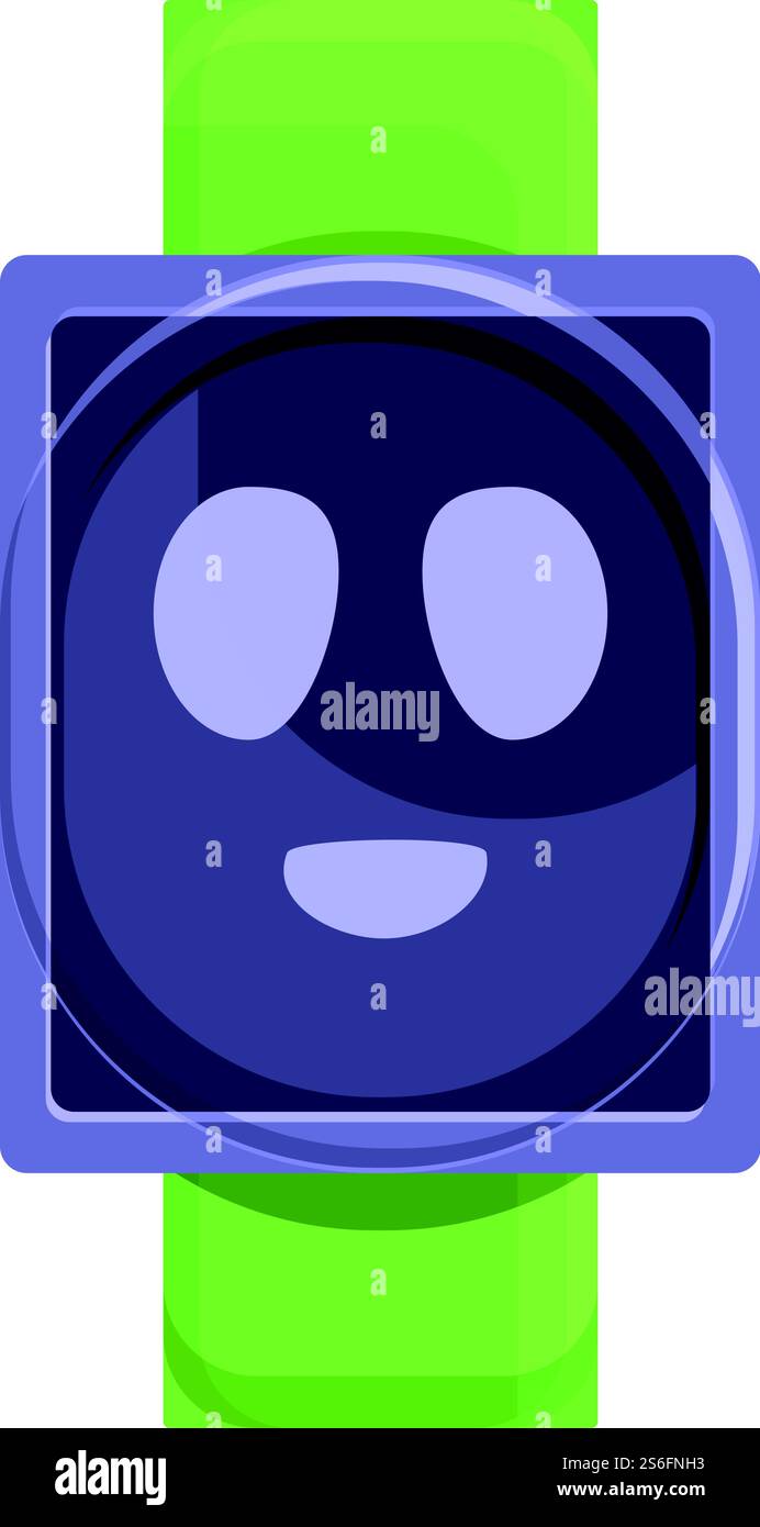 Smart watch smiling picture icon. Cartoon of smart watch smiling ...