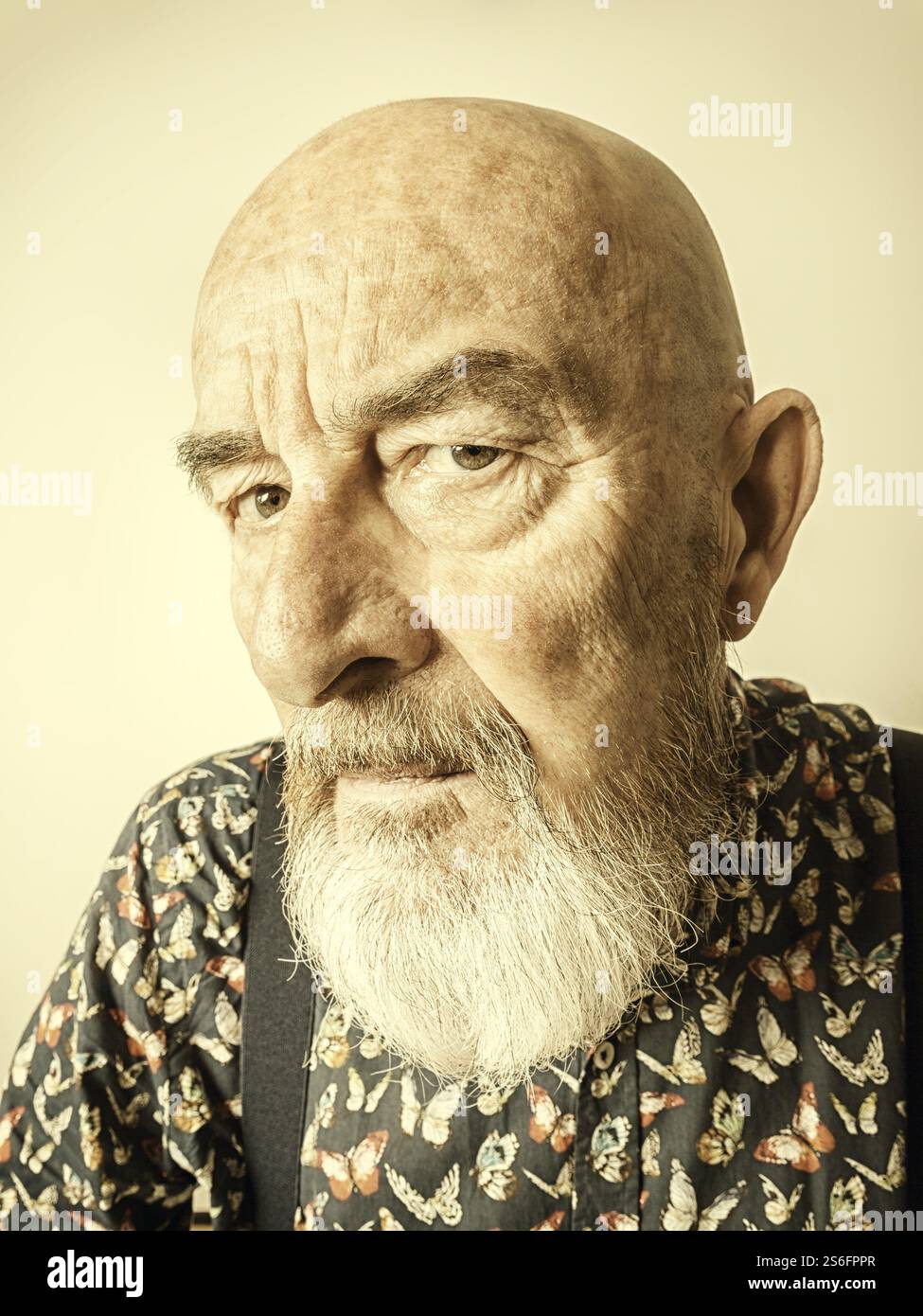 An image of an old man with a beard portrait Stock Photo - Alamy