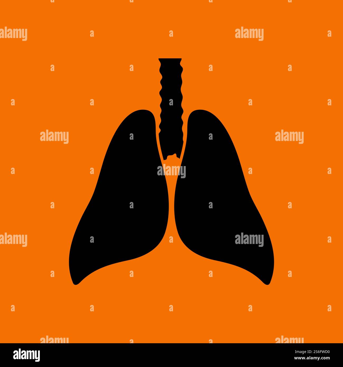 Human Lungs Icon. Black on Orange Background. Vector Illustration Stock ...