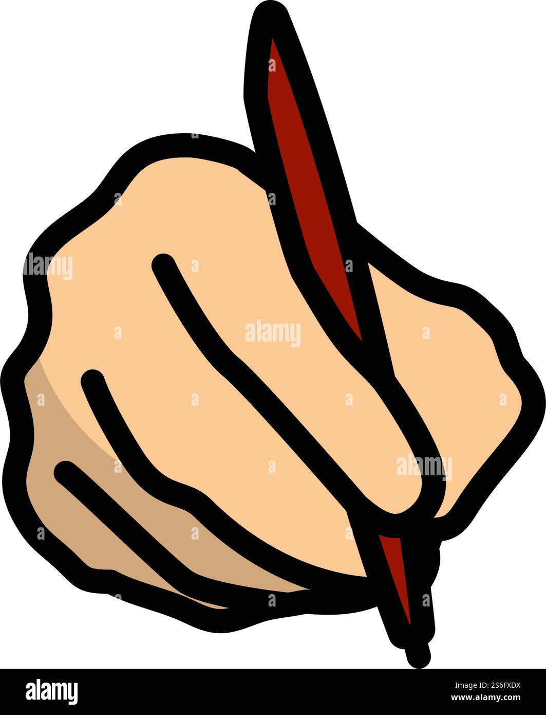 Signing Hand Icon. Editable Thick Outline With Color Fill Design ...