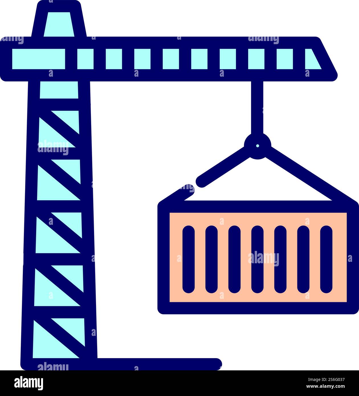 Marine port crane icon. Outline marine port crane vector icon for web ...