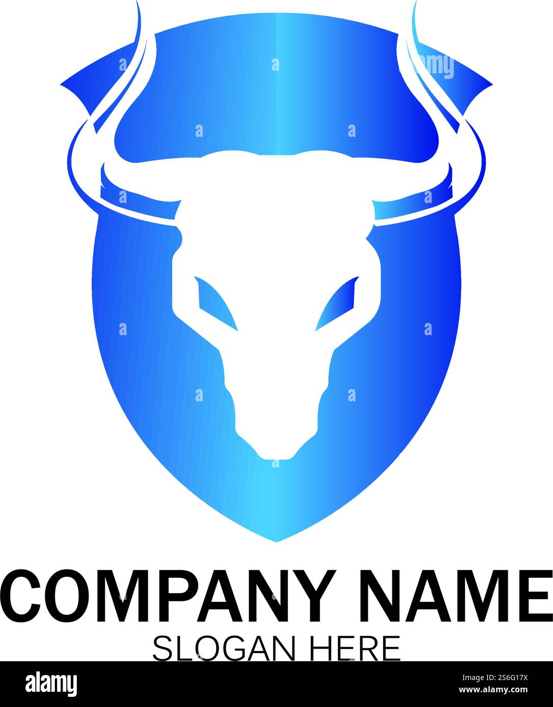 creative angry shield bull head logo design symbol vector illustration-vector Stock Vector