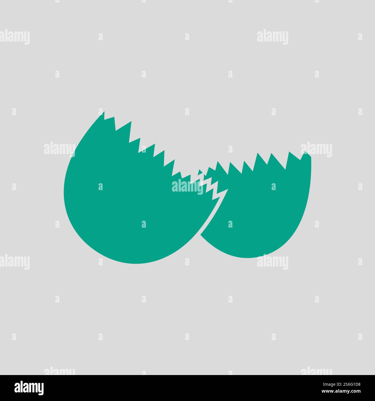 Empty Egg Shell Icon. Green on Gray Background. Vector Illustration ...