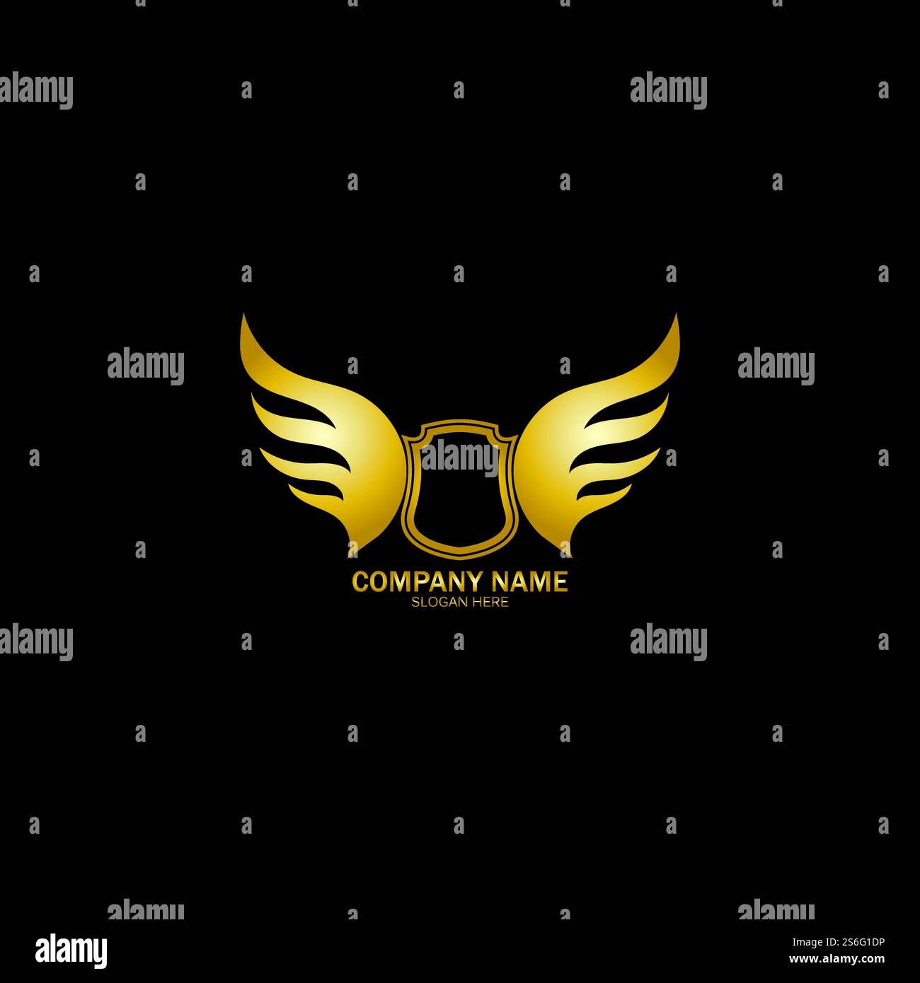 winged shield gold logo design symbol vector illustration-vector Stock ...