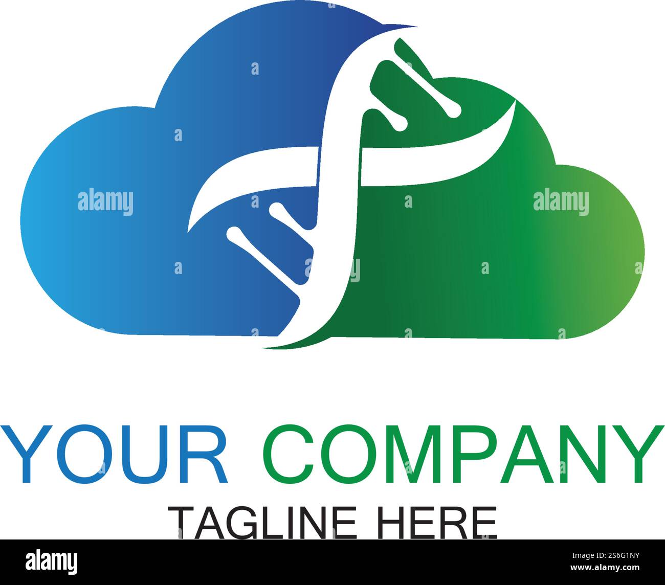 DNA Cloud logo vector design template-vector Stock Vector
