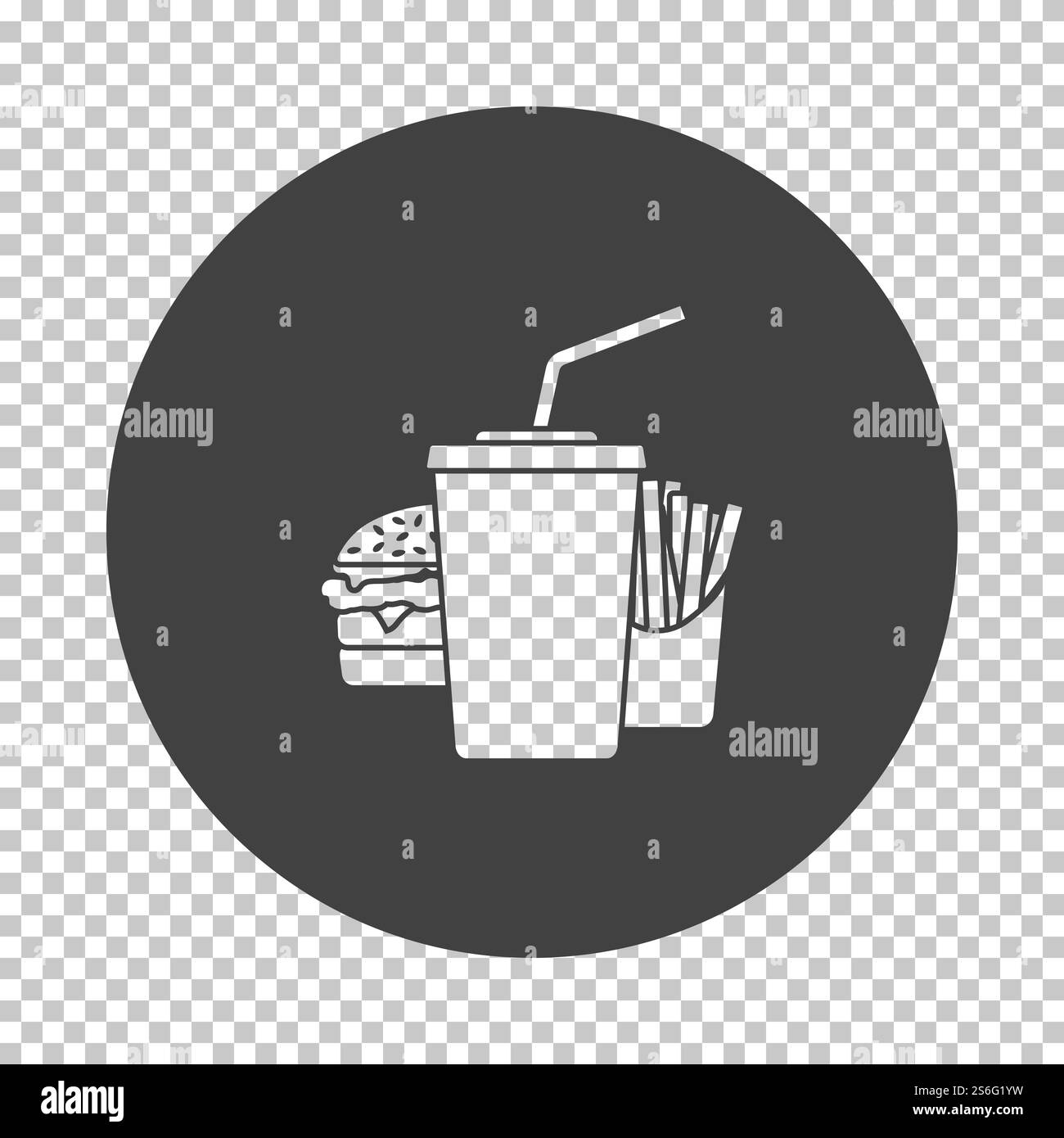 Fast Food Icon. Subtract Stencil Design on Tranparency Grid. Vector ...