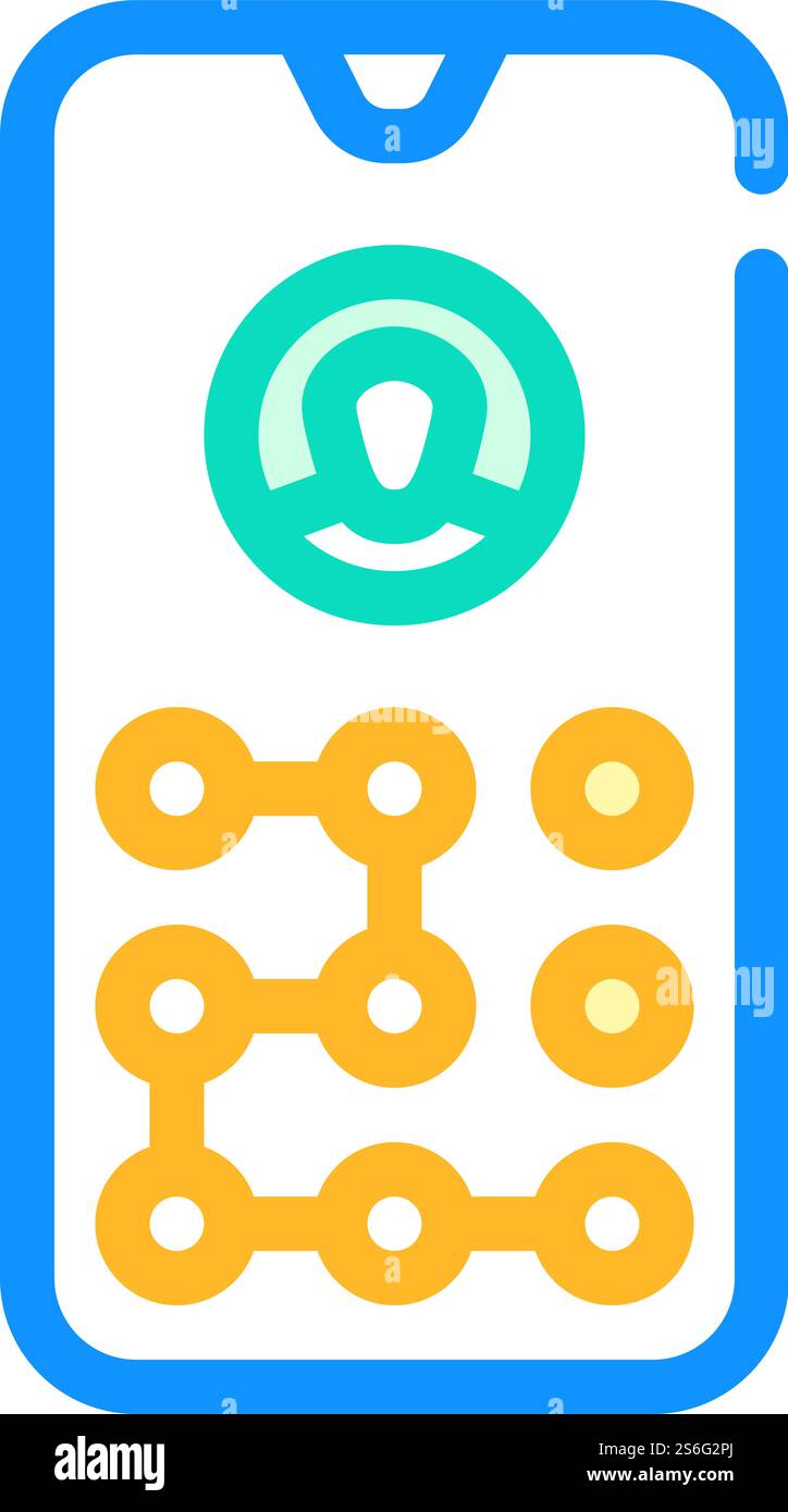 picture password color icon vector. picture password sign. isolated ...