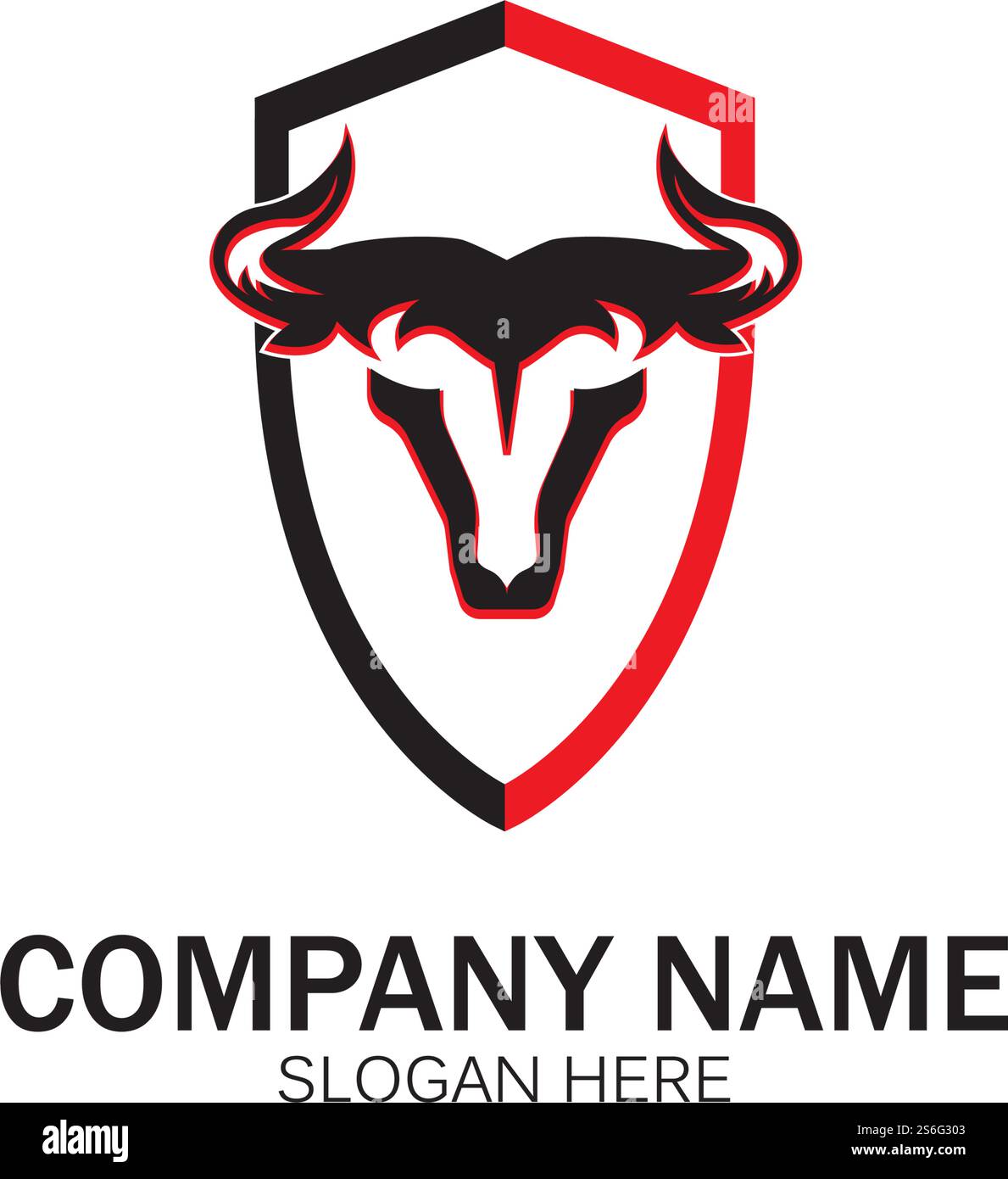creative angry shield bull head logo design symbol vector illustration-vector Stock Vector