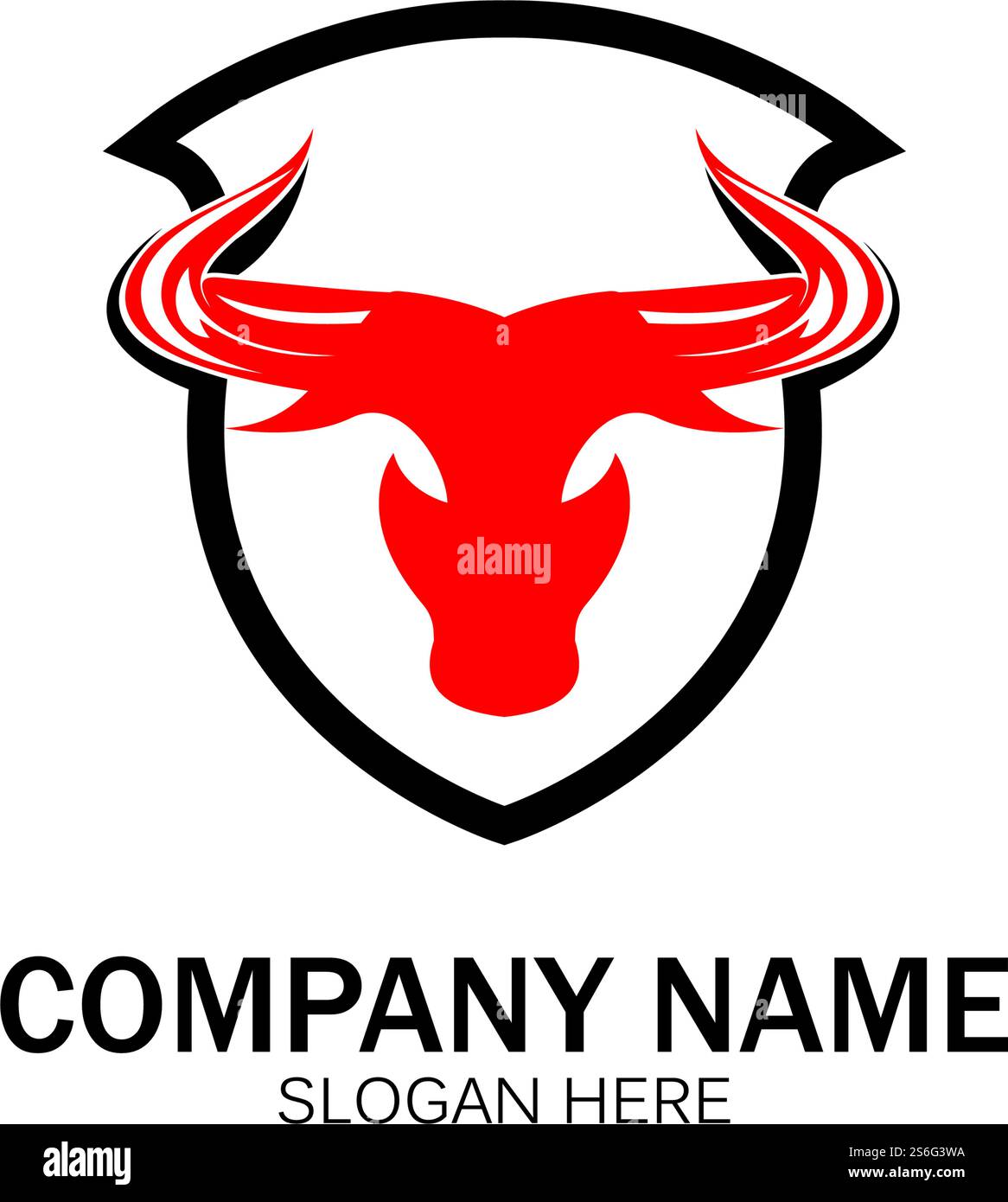 creative angry shield bull head logo design symbol vector illustration-vector Stock Vector