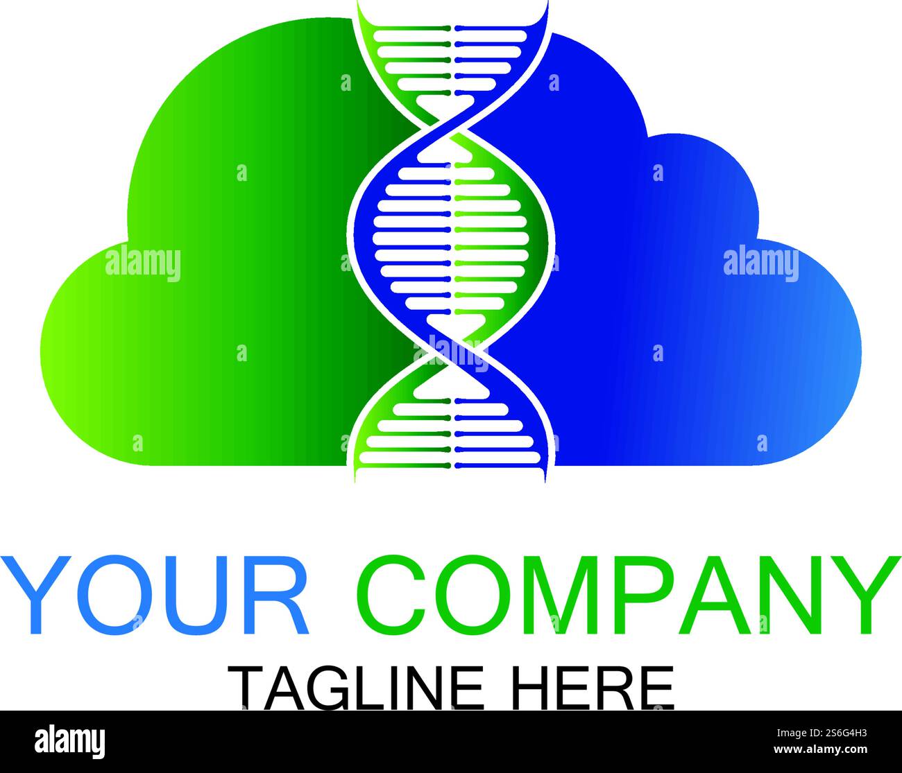 DNA Cloud logo vector design template-vector Stock Vector