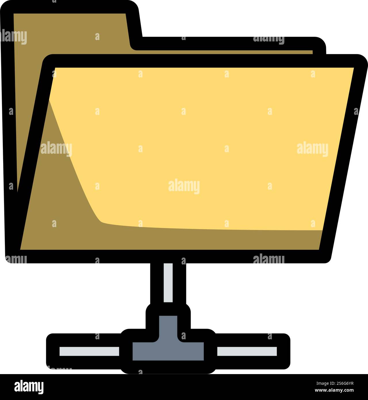 Shared Folder Icon. Editable Thick Outline With Color Fill Design. Vector Illustration. Stock Vector