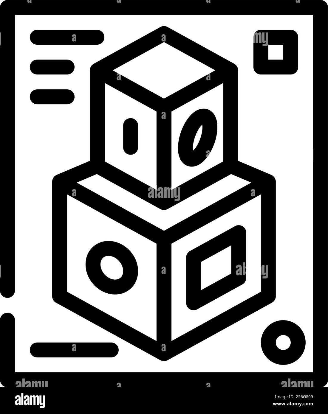 3d shapes line icon vector. 3d shapes sign. isolated contour symbol ...
