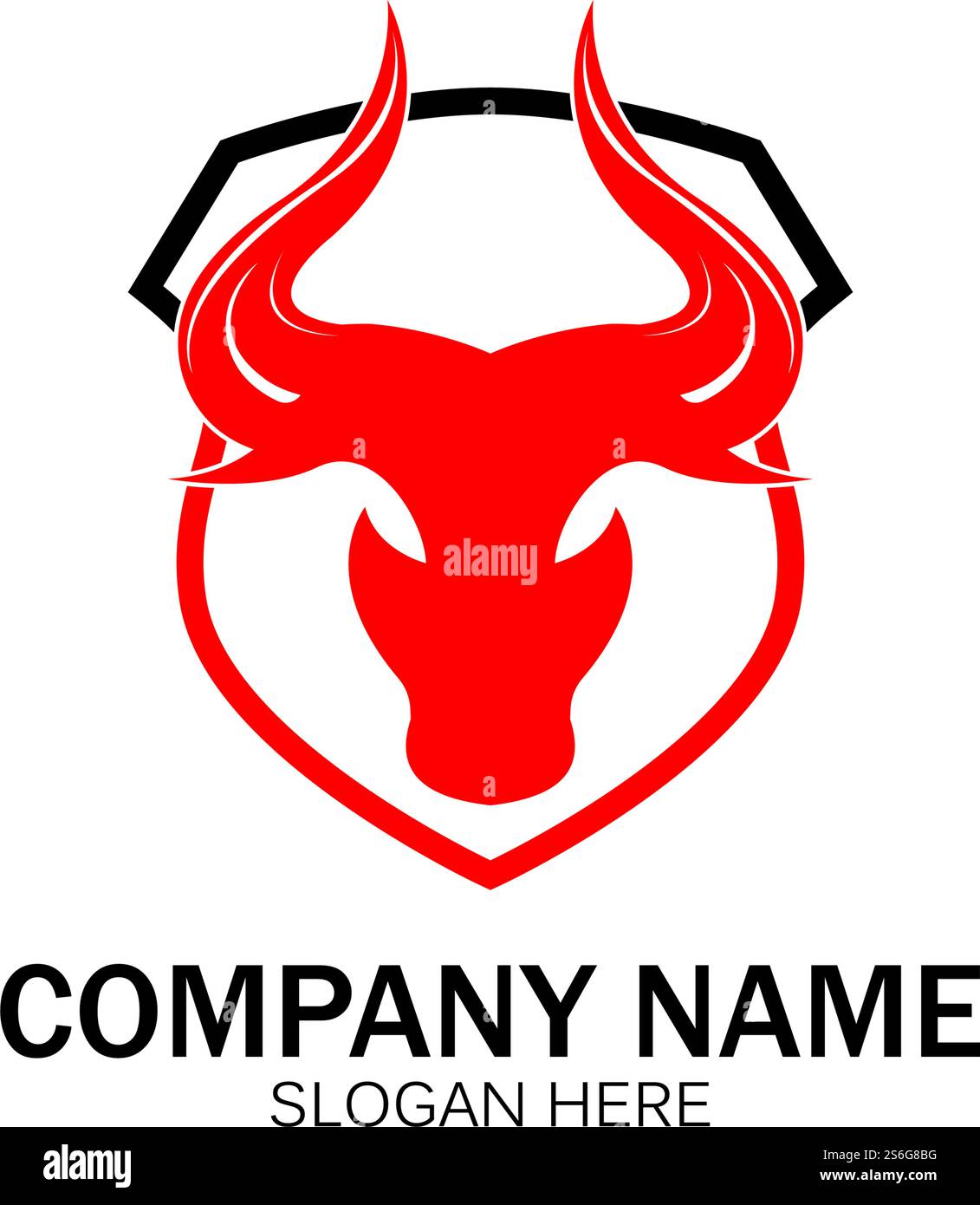 creative angry shield bull head logo design symbol vector illustration-vector Stock Vector