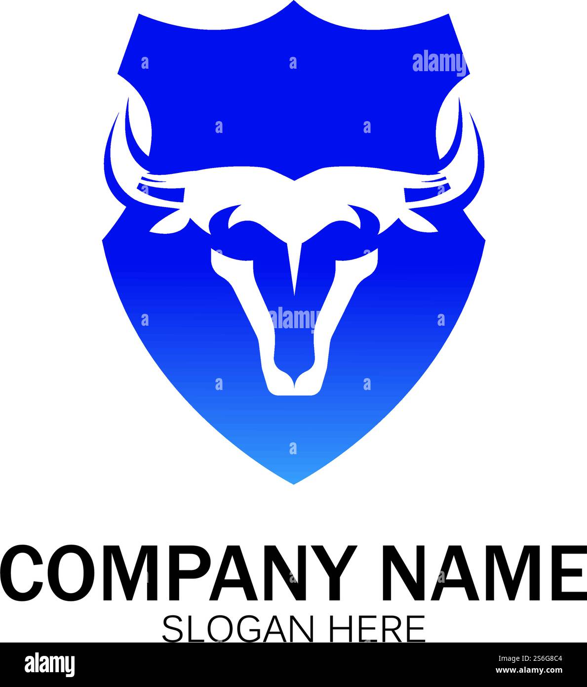 creative angry shield bull head logo design symbol vector illustration-vector Stock Vector