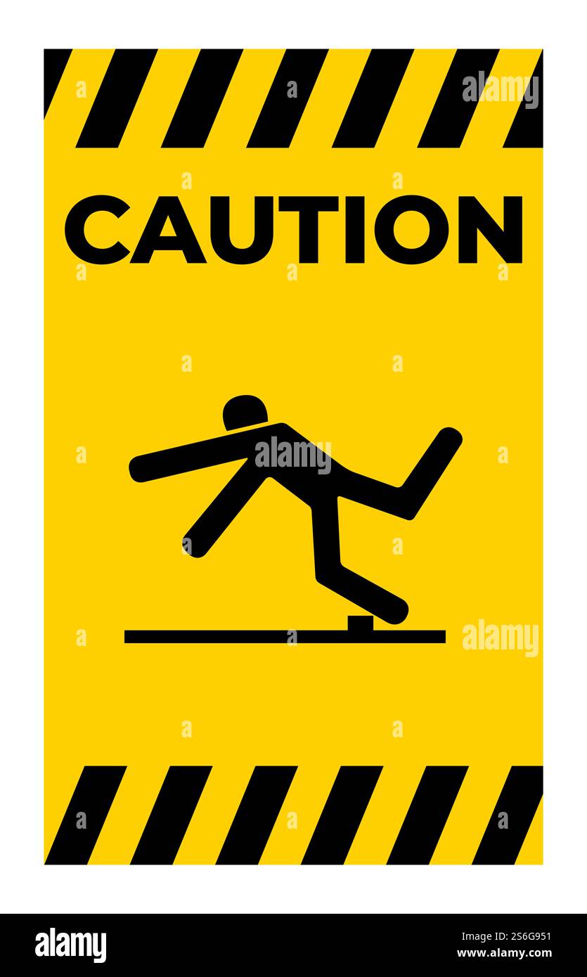 Beware Trip Hazard Symbol Isolate On White Background Stock Vector