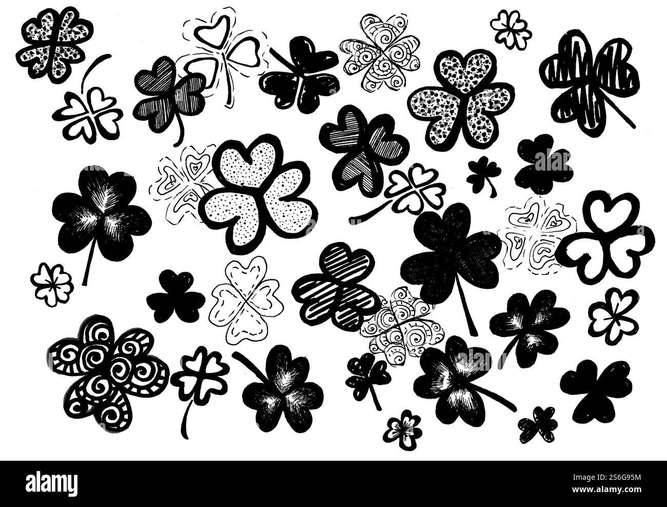 Irish clover background Black and White Stock Photos & Images - Alamy