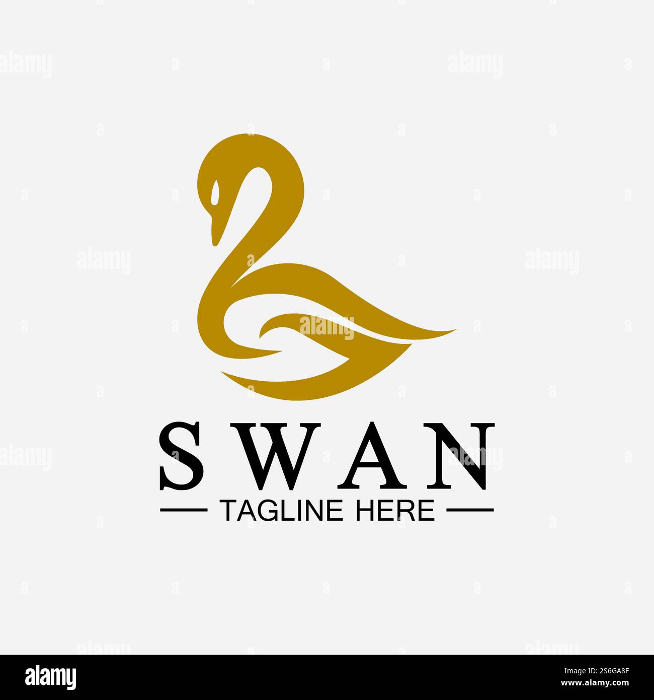 Swan logo icon vector illustration design template.elegant Flying swan ...
