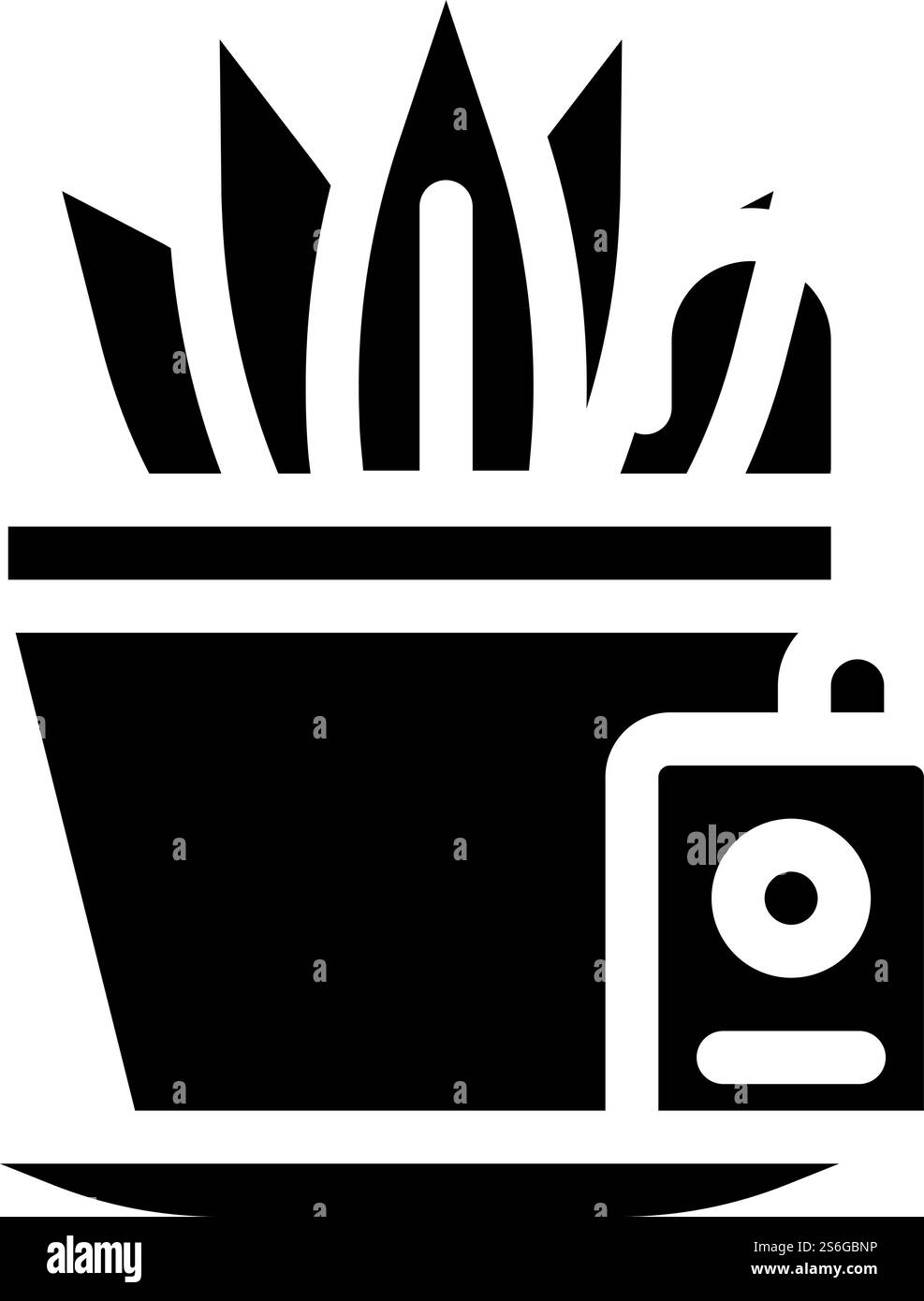 plant watering sensor glyph icon vector. plant watering sensor sign ...