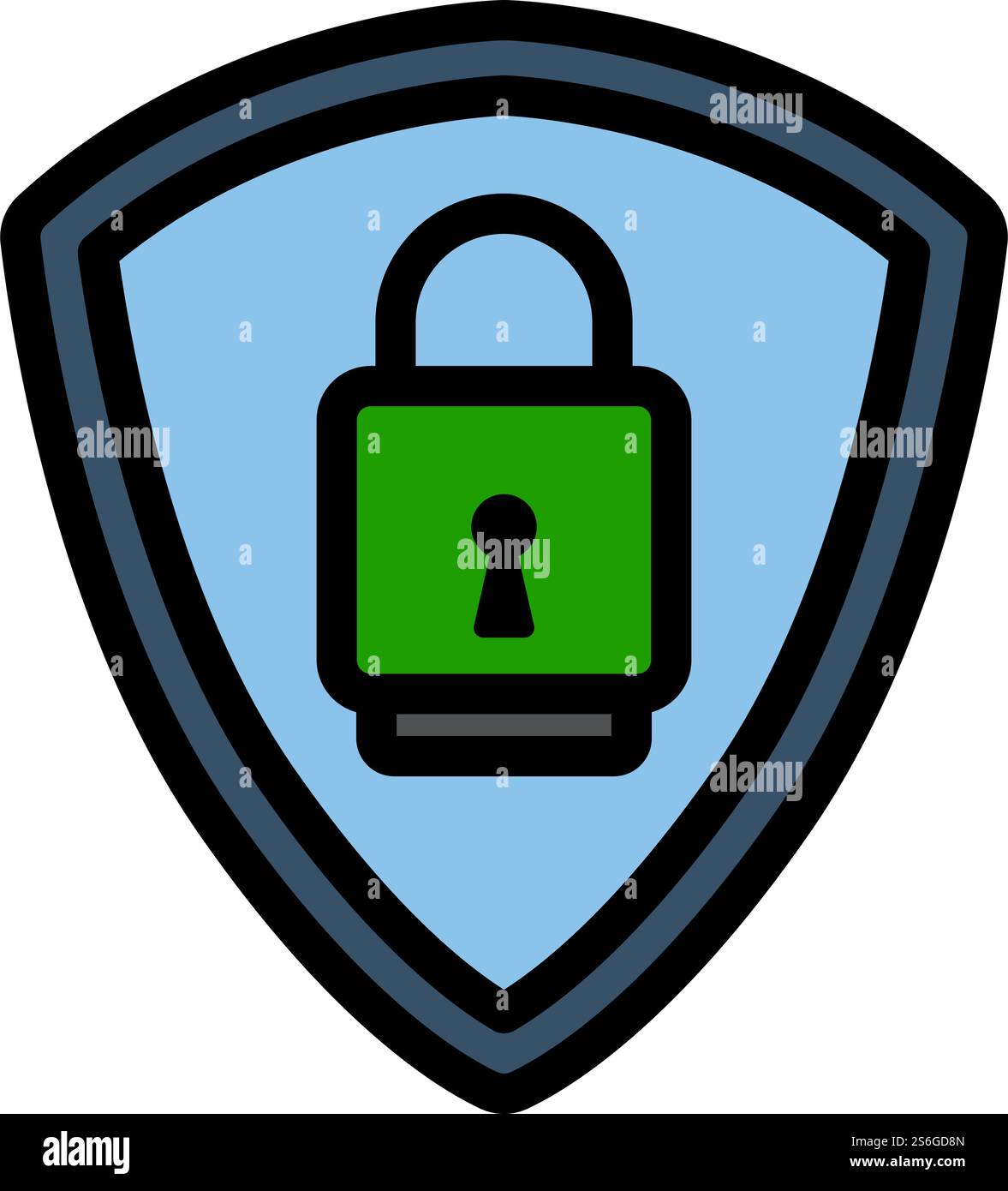 Data Security Icon. Editable Bold Outline With Color Fill Design. Vector Illustration. Stock Vector