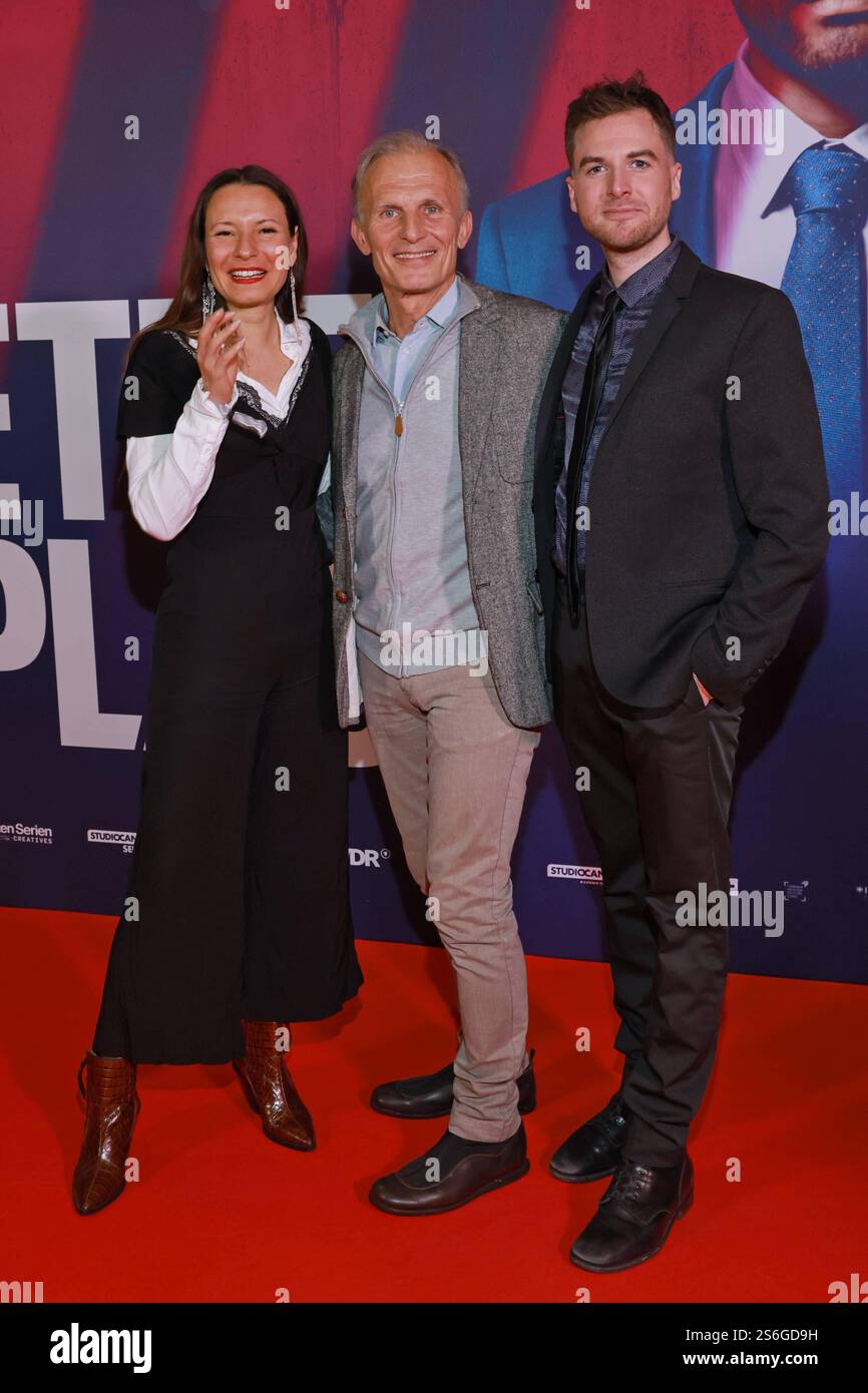 15.01.2025, Anne Zohra Berrached, Richard Sammel, Konstantin Bock zur Premiere von A Better Place, Kino in der KulturBrauerei, Berlin, Berlin Deutschland, Germany Stock Photo