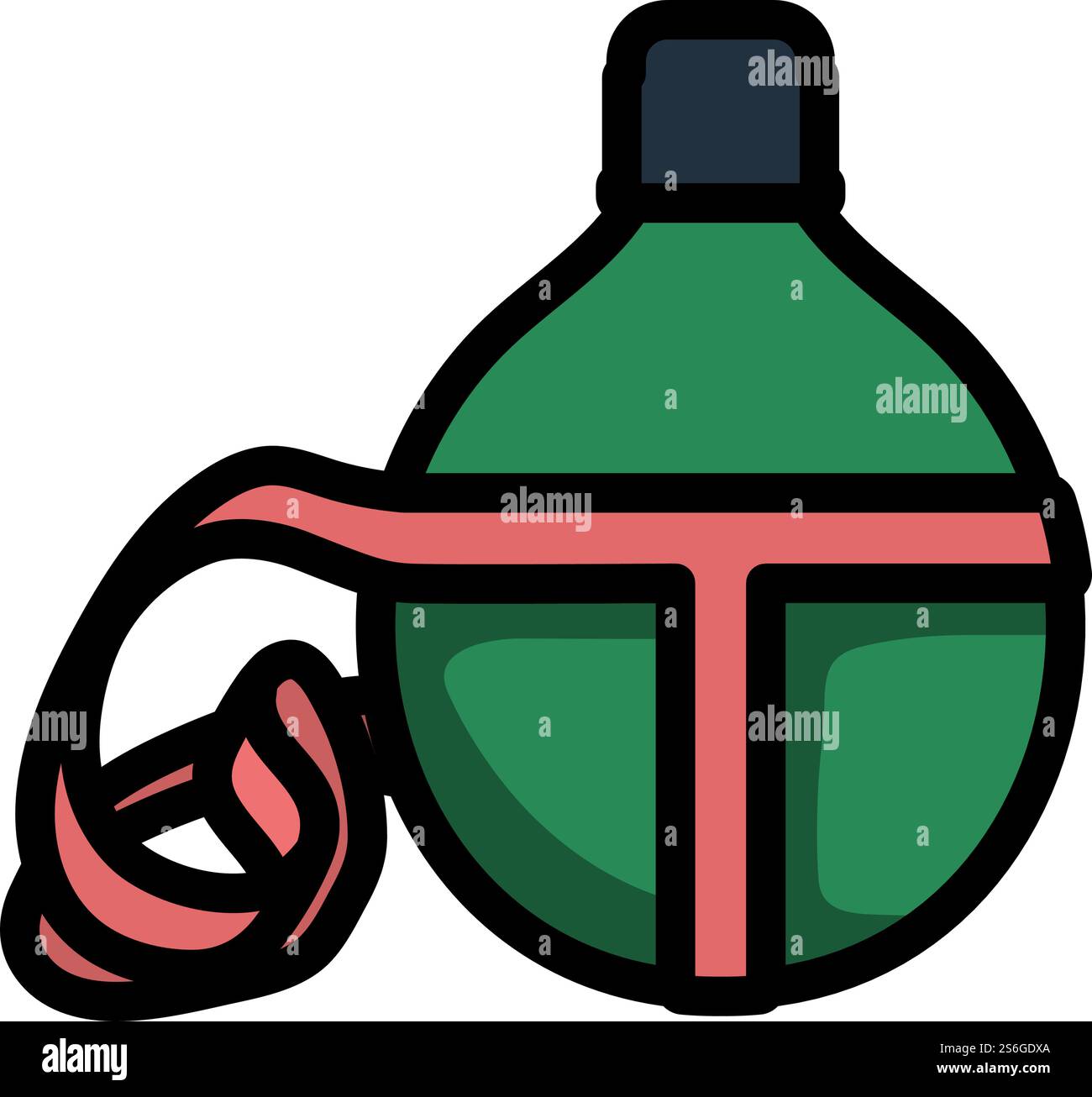 Icon Of Touristic Flask. Editable Bold Outline With Color Fill Design. Vector Illustration. Stock Vector