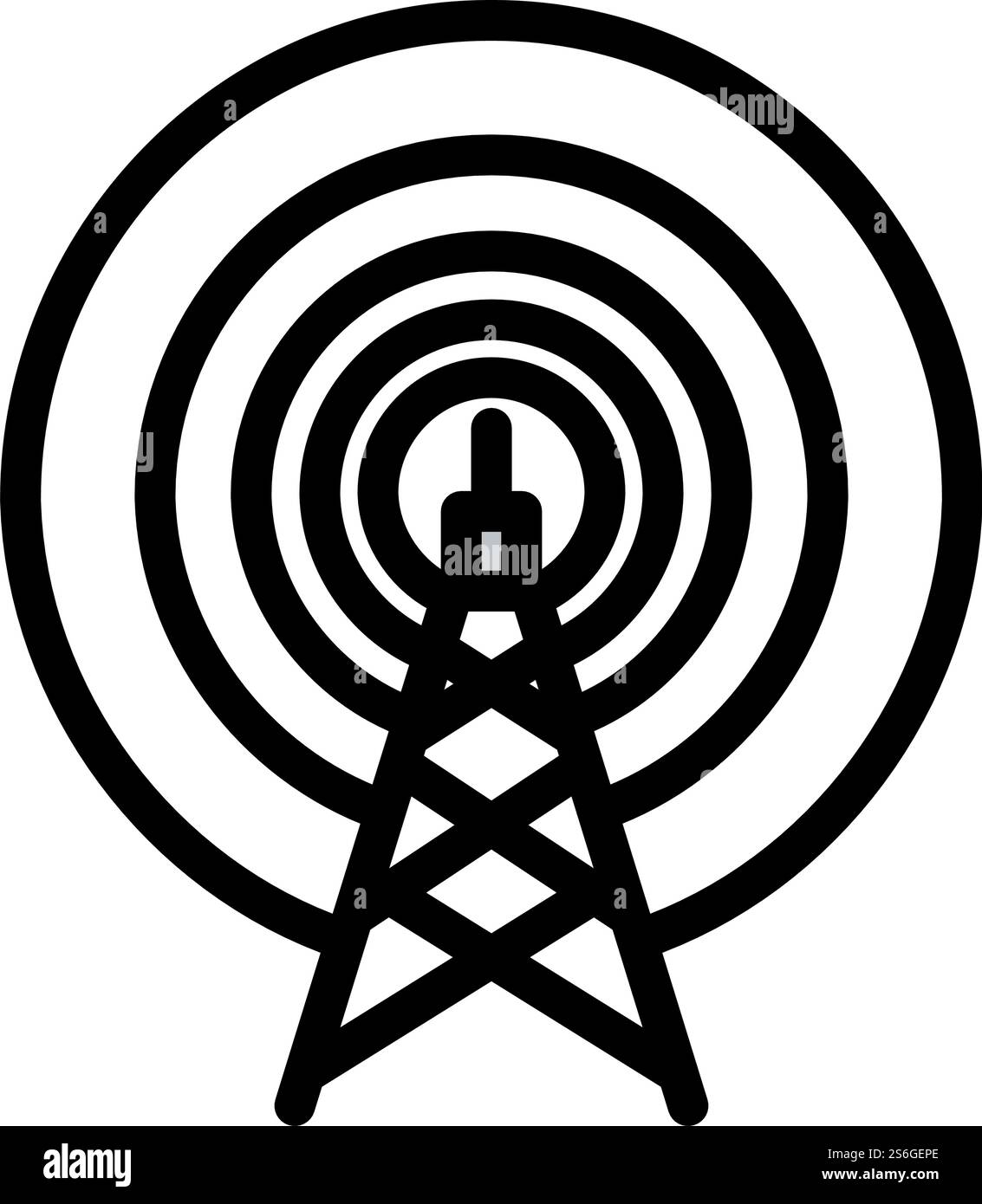 Radio Antenna Icon. Editable Bold Outline With Color Fill Design ...