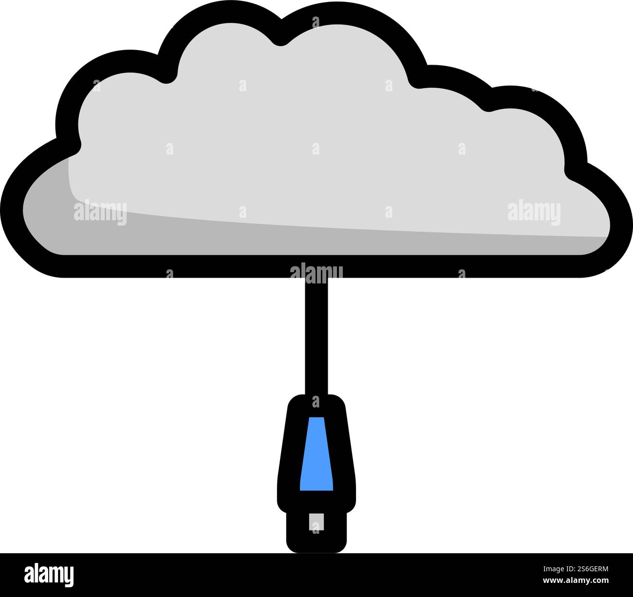 Network Cloud Icon. Editable Bold Outline With Color Fill Design ...