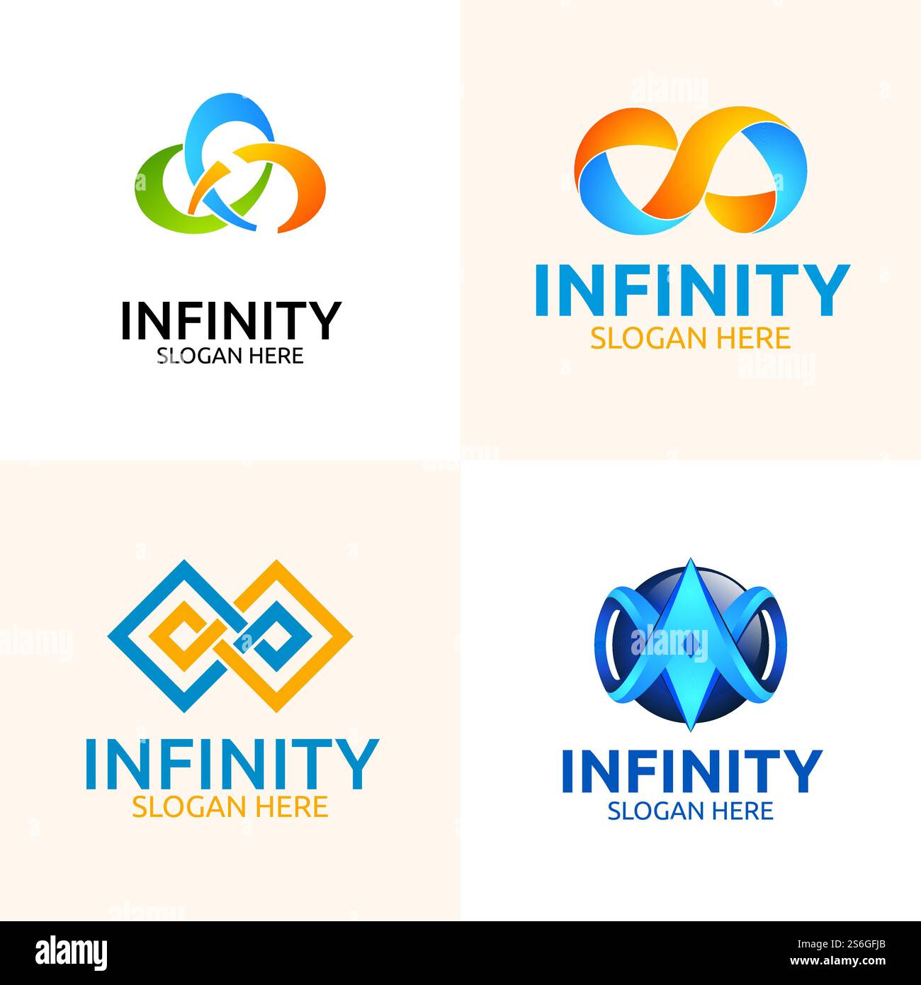 Infinity Loop Logo Icon. Vector Unlimited Infinite, Endless Line Shape ...