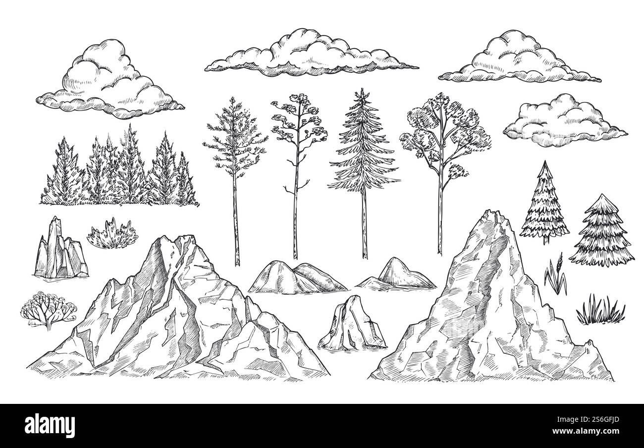 Hill sketch Black and White Stock Photos & Images - Page 2