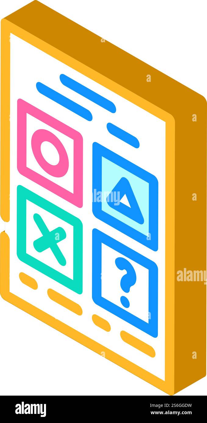 testing for self study isometric icon vector. testing for self study sign. isolated symbol illustration. testing for self study isometric icon vector illustration Stock Vector