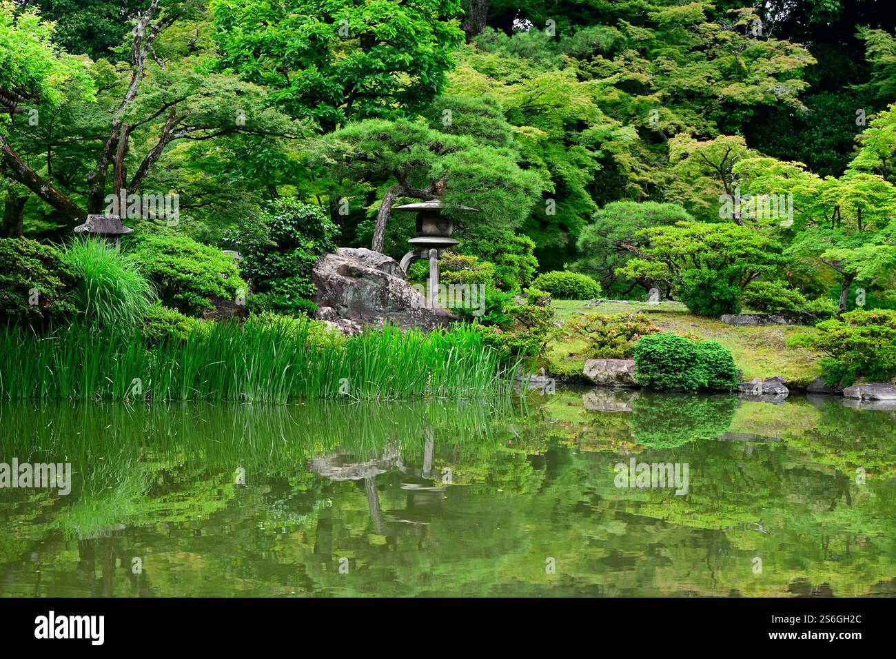 Sento Gosho garden at Kyoto Imperial Palace. The garden's design has ...