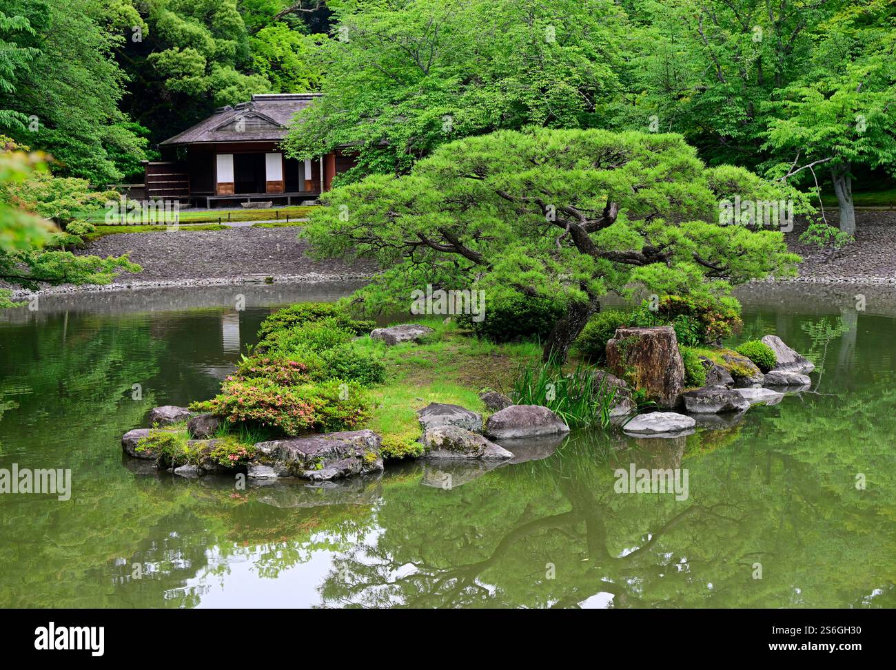 Sento Gosho garden at Kyoto Imperial Palace. The garden's design has ...