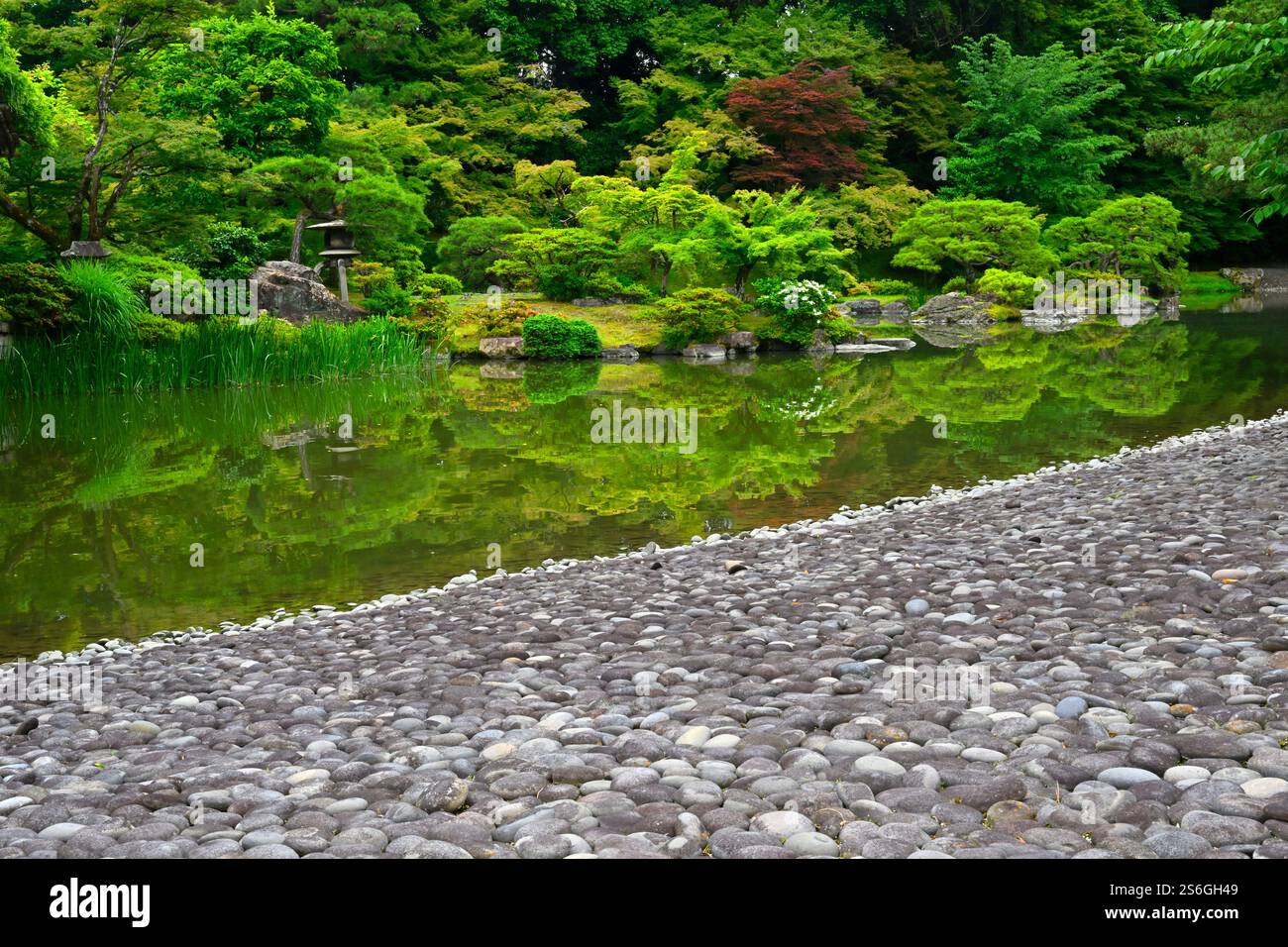 Sento Gosho garden at Kyoto Imperial Palace. The garden's design has ...