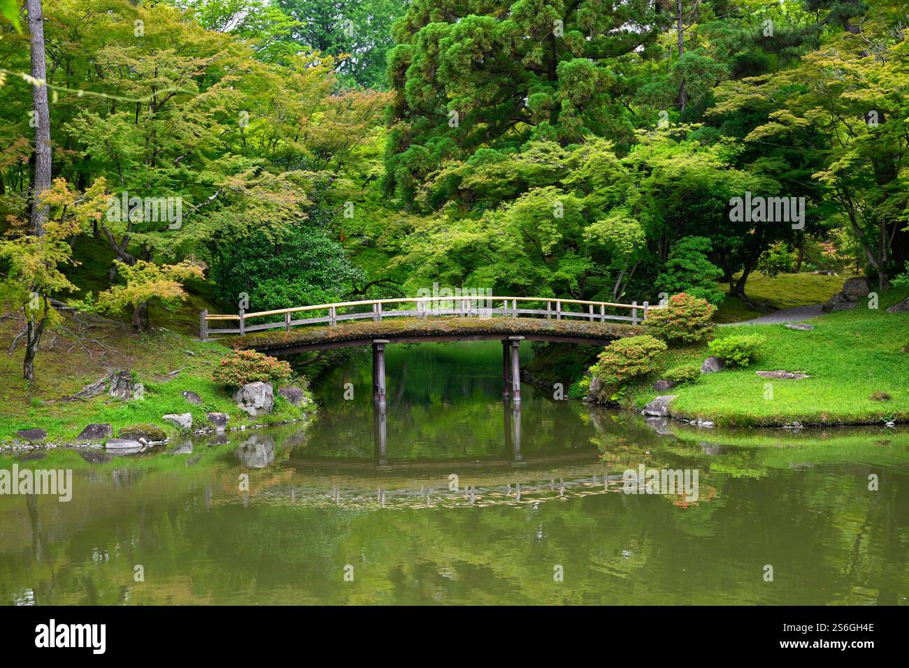 Sento Gosho garden at Kyoto Imperial Palace. The garden's design has ...